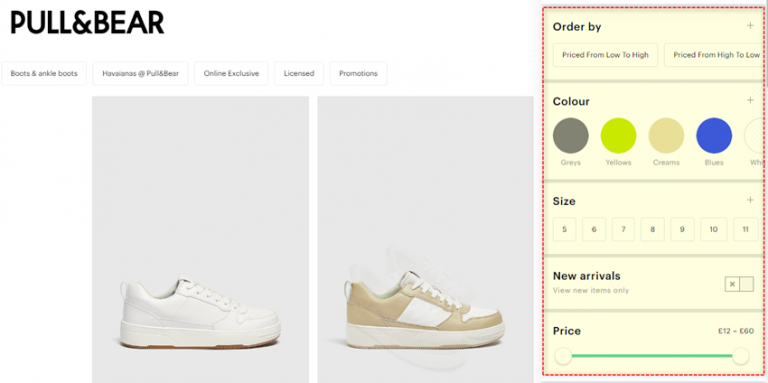 filtros ecommerce